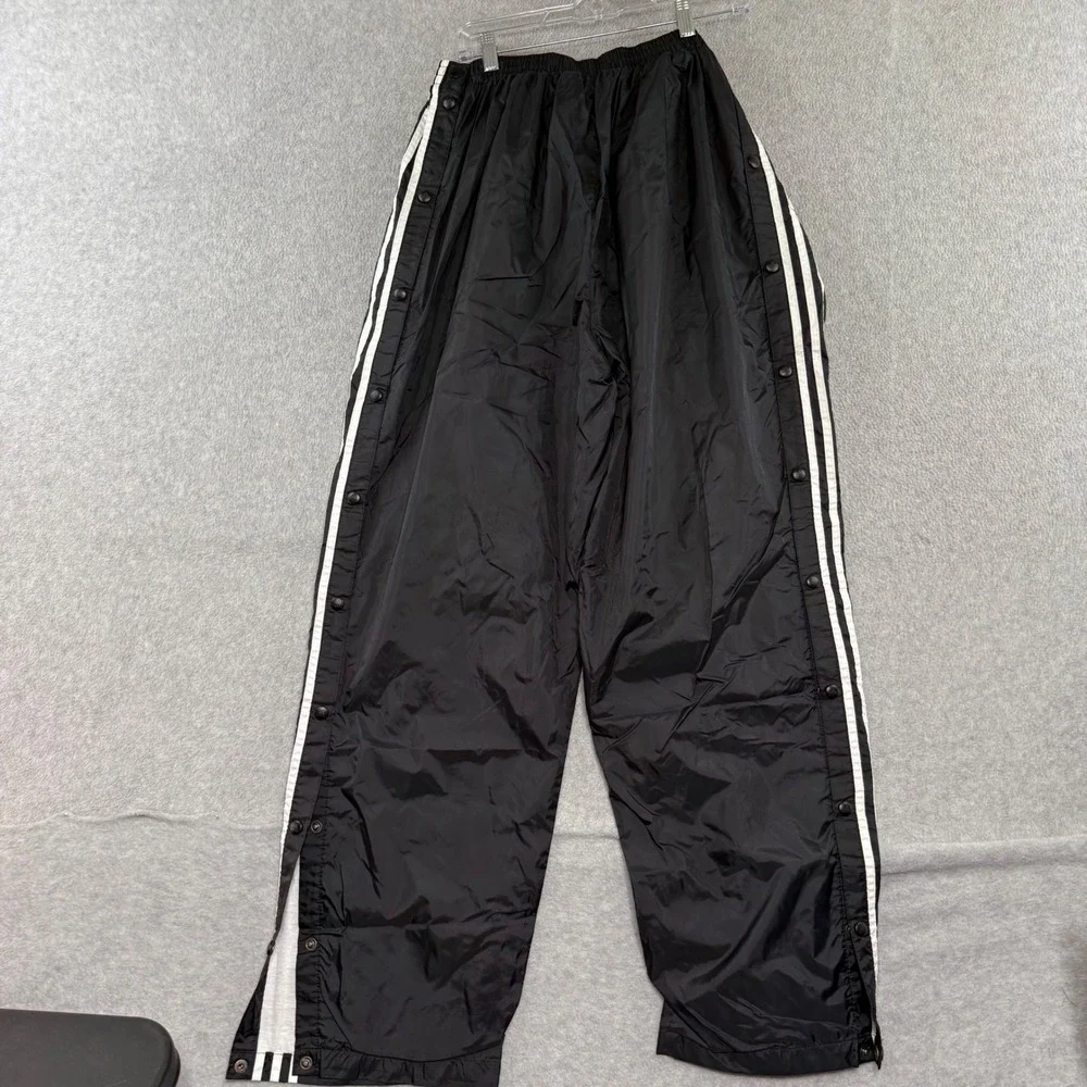Adidas Snap Away Track Pants Men XXL Black Vintage Windbreaker Tear Break
